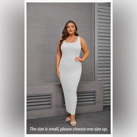 Maxi Dress White Bodycon Size 1X NWOT - Picture 2 of 7